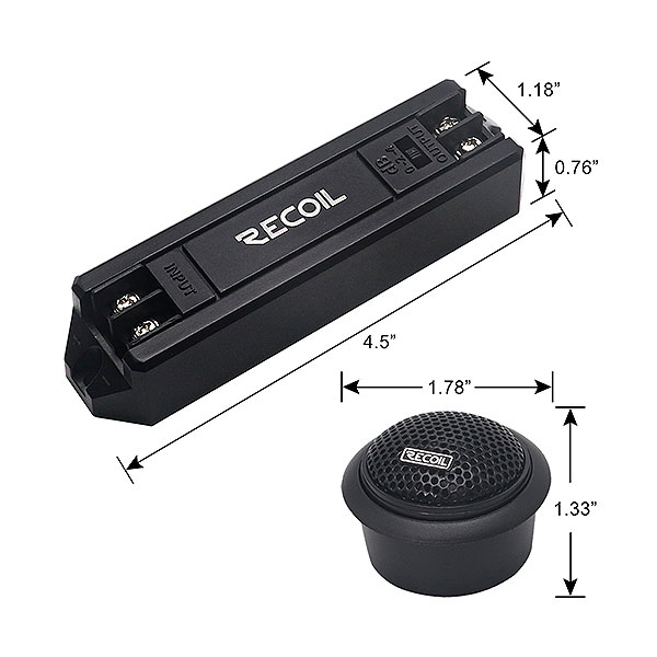 Recoil | Твитеры RET1 | высокочаст., кроссовер с аттенюацией, 2,0 кГц – 20 кГц, | 4