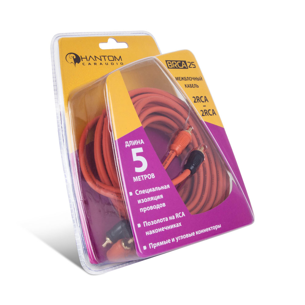 PHANTOM | BRCA25 | RCA-кабель 5 метров, 2 канала, медно-алюминиевый, витая пара | превью 3