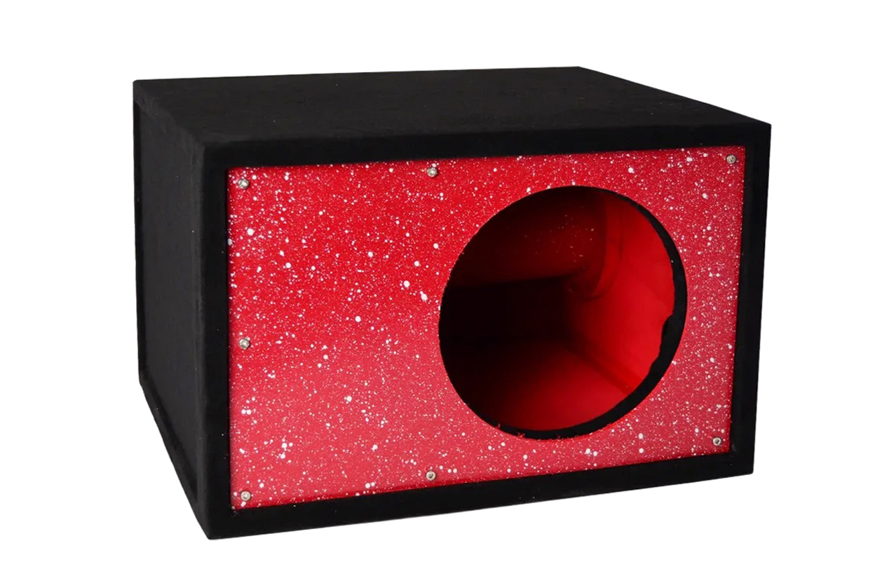 D/S/D | Короб 15"ФАНЕРА двойная стенка |  Корпус Искра БЕЛАЯ НА КРАСНОМ фазоинвертор  200 мм , 96л | превью 2