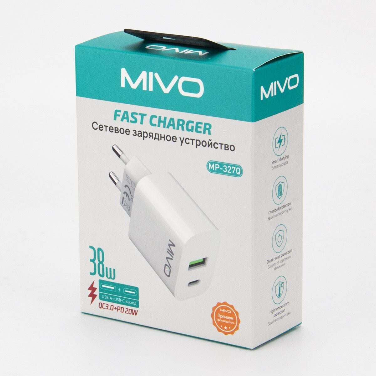 Mivo | MP-327Q | Быстрая зарядка Сетевое ЗУ USB+Type-C | превью 3