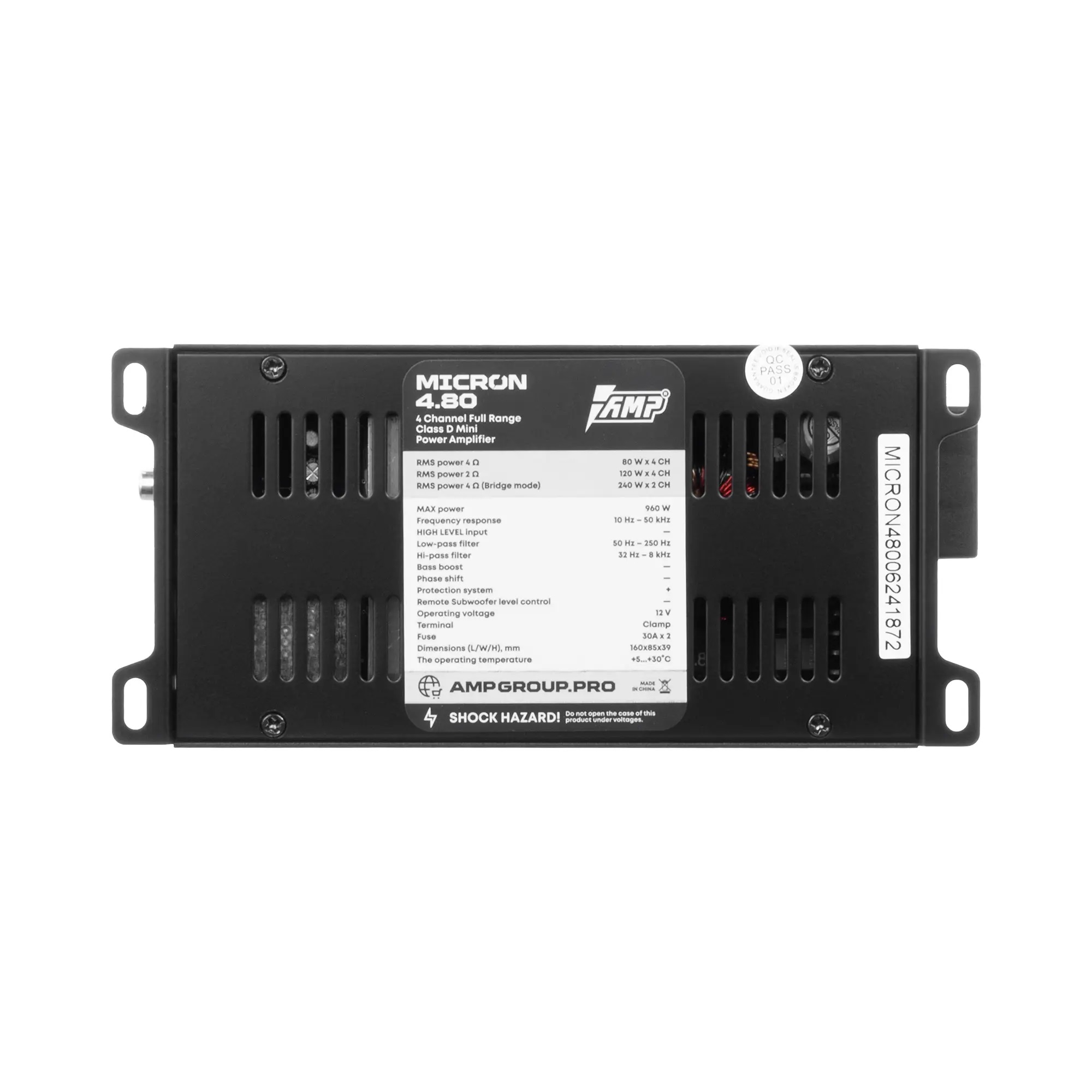 AMP | MICRON 4.80 | 4-кан, класс D , мощность RMS 80 Вт х4 ( 4 Ом ), 120Втх4,  ( 2 Ом ) | превью 2