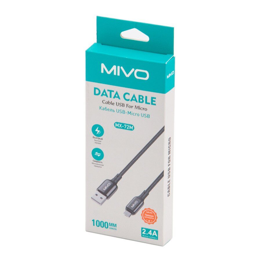 Mivo | MX-72M | Кабель Micro USB - USB 2.4 А  1 м | превью 3