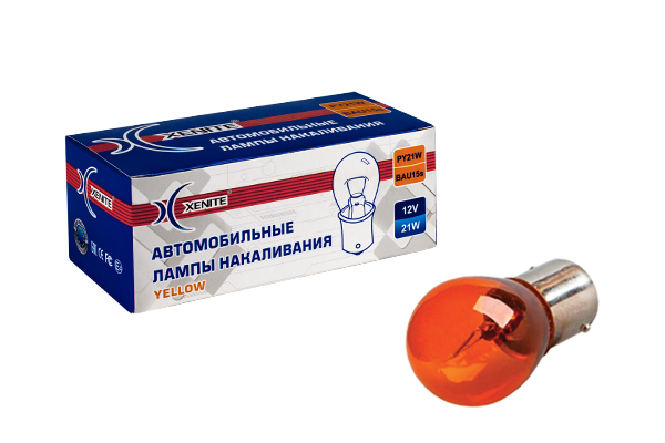 XENITE | PY21W STANDART| 12V 21W BAU15S| ЖЕЛТАЯ упаковка 10шт. превью 1