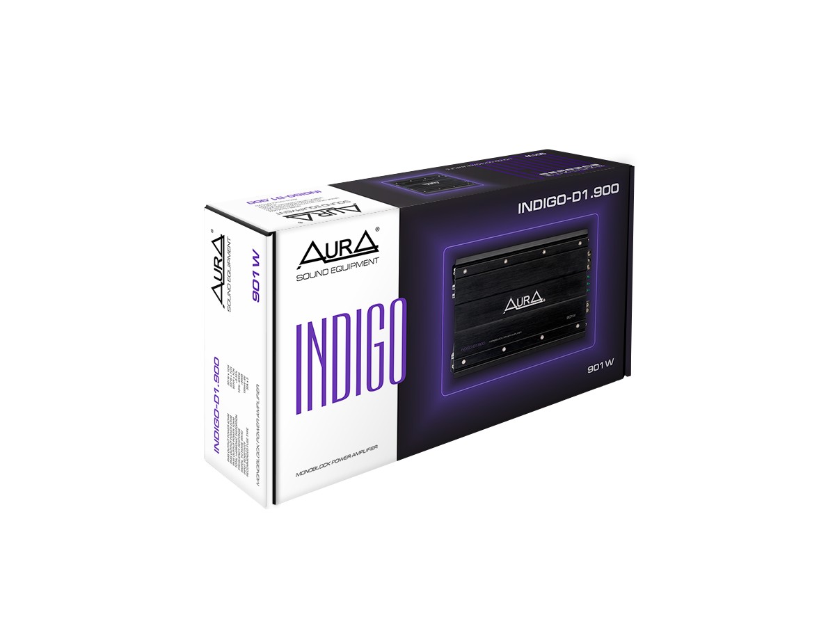 AurA | INDIGO-D1.900 | 1x310w (4 Ohm), 1x550w (2 Ohm), 1x900w (1 Ohm), 20Hz-250Hz, ДУ | 6