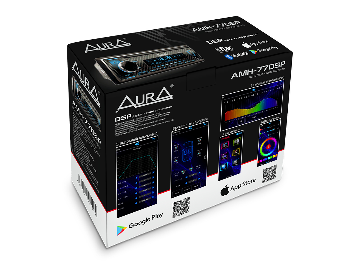 AurA | AMH-77DSP (2021) | 4х51w, ПРОЦЕССОР, FLAC, USB/BT, 3 RCA, APP, RGB, SWC, ДУ | 5