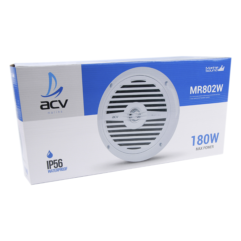 ACV | MR802W | 20см, 80Вт,2-полосная,влагостойкая,цвет-белый.| 4