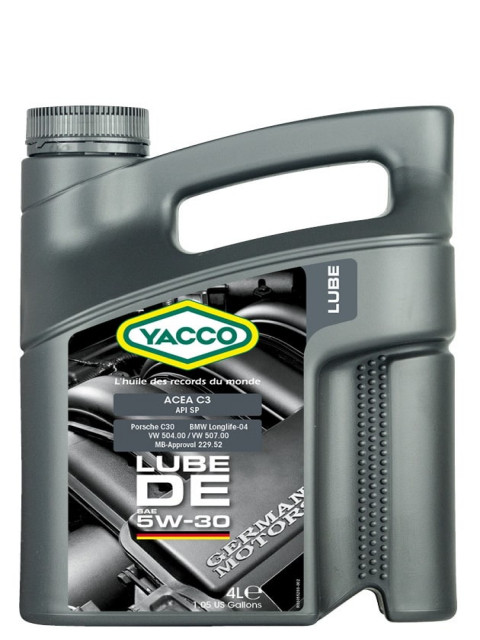 YACCO | LUBE DE 5W30 | 4L Синт. моторное масло VW 504.00, 507.00 | 1