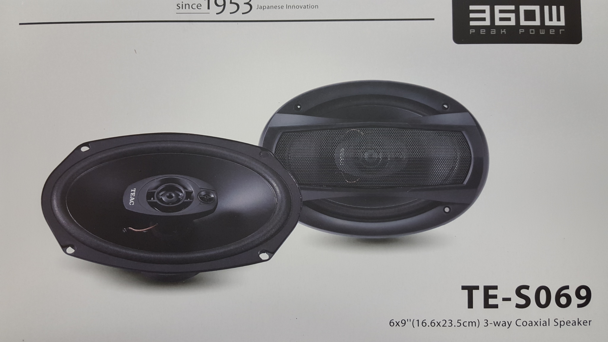 TEAC | TE-S069 | 2016, 6x9" (16x24cm), 3-х пол коаксиал, cетки,50/360w, 80-20 kHz, 88dB | 1
