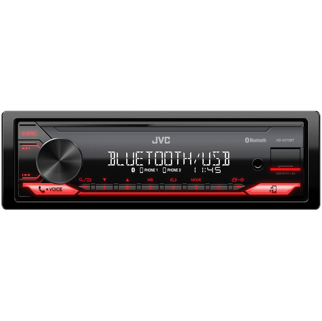 JVC | KD-X272BT | Красные кнопки, USB, FLAC, BT, 1 RCA.13-полосный графический эквалайзер, K2| превью 1