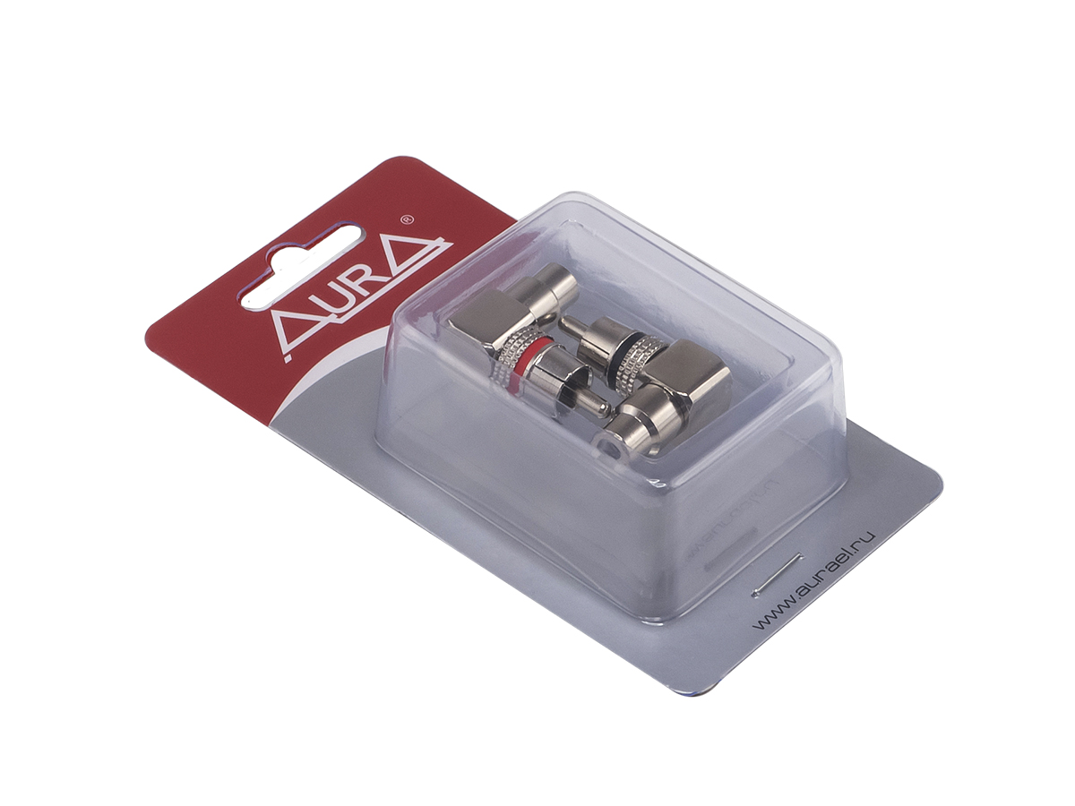 AurA | RCA-P620 | RCA - коннектор угловой, короткий, 2шт., Nickel, блистер | превью 2