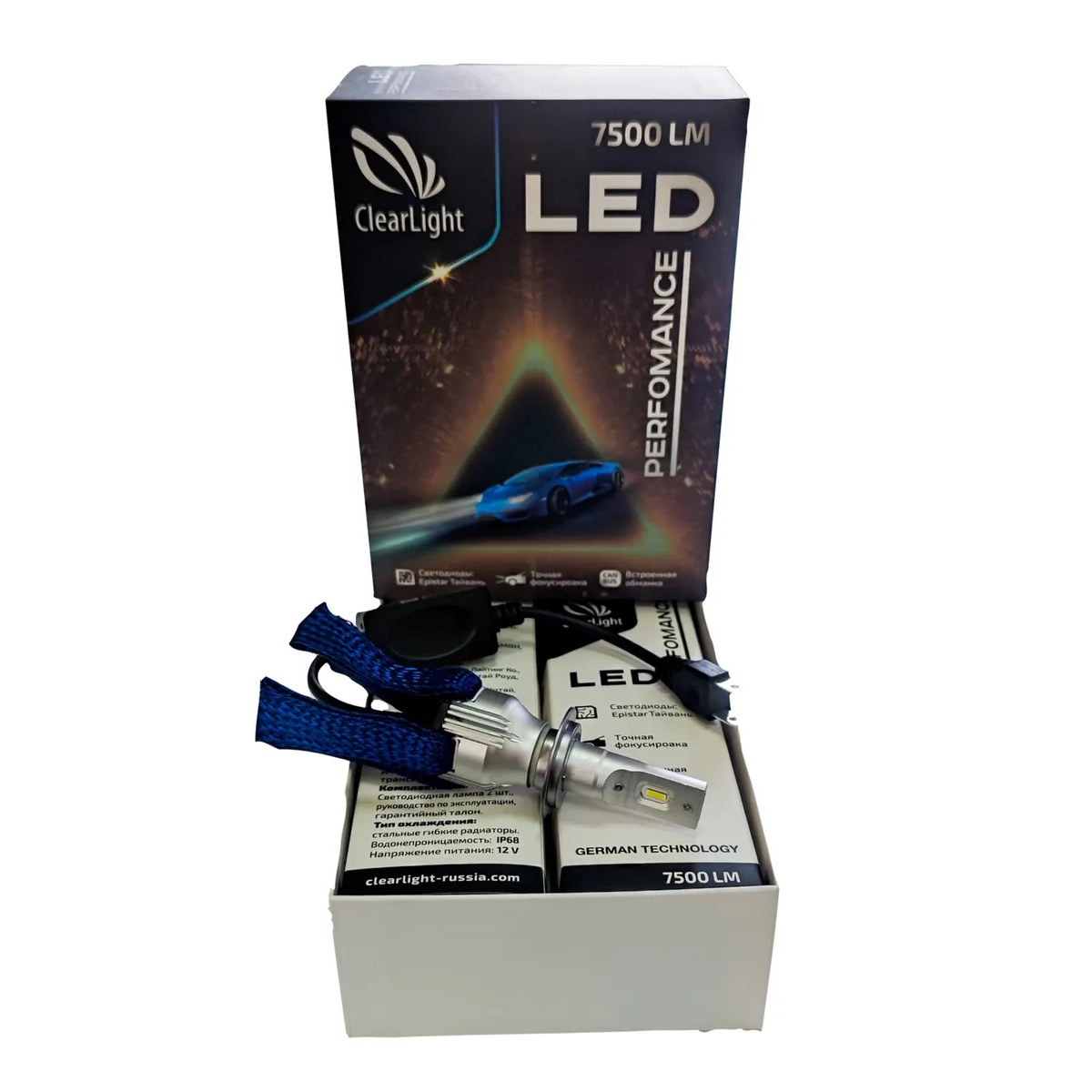 Clearlight | LED Perfomance HB3 | Лампа LED HB3 CAN 7500 Lm  (6000K) 2 шт. 12 v, гибкий радиатор | превью 2
