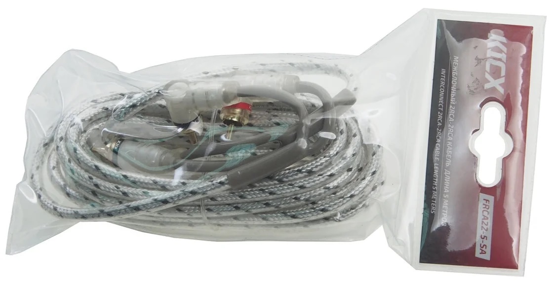 KICX | FRCA22-5-SA | RCA-кабель 5 метров, 2RCA-2RCA прямые/угловые коннекторы.Тройная изоляция | превью 2