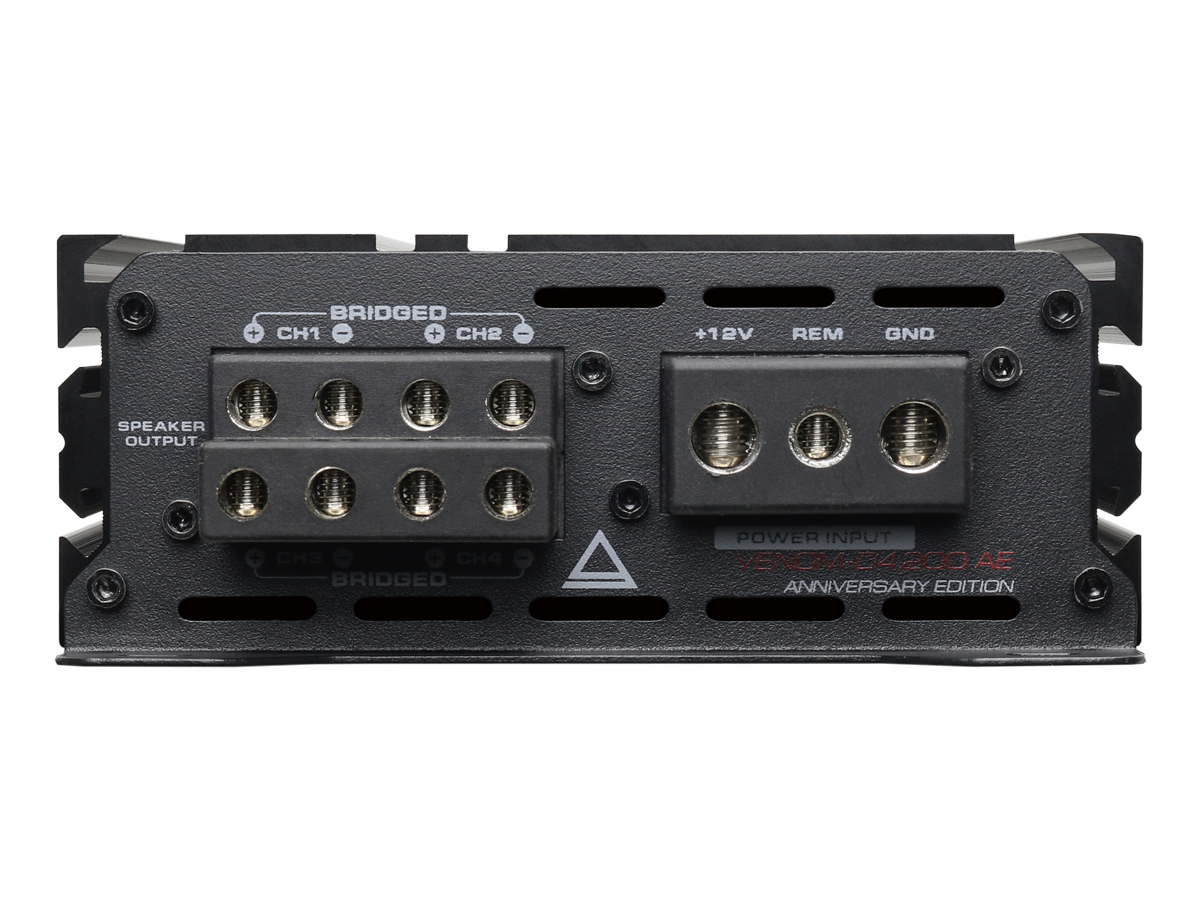AurA | VENOM-D4.200 AE | 4x200w (4 OHM), 4x350w (2 OHM), 2x750w (4 OHM), LPF/HPF/BPF | 2