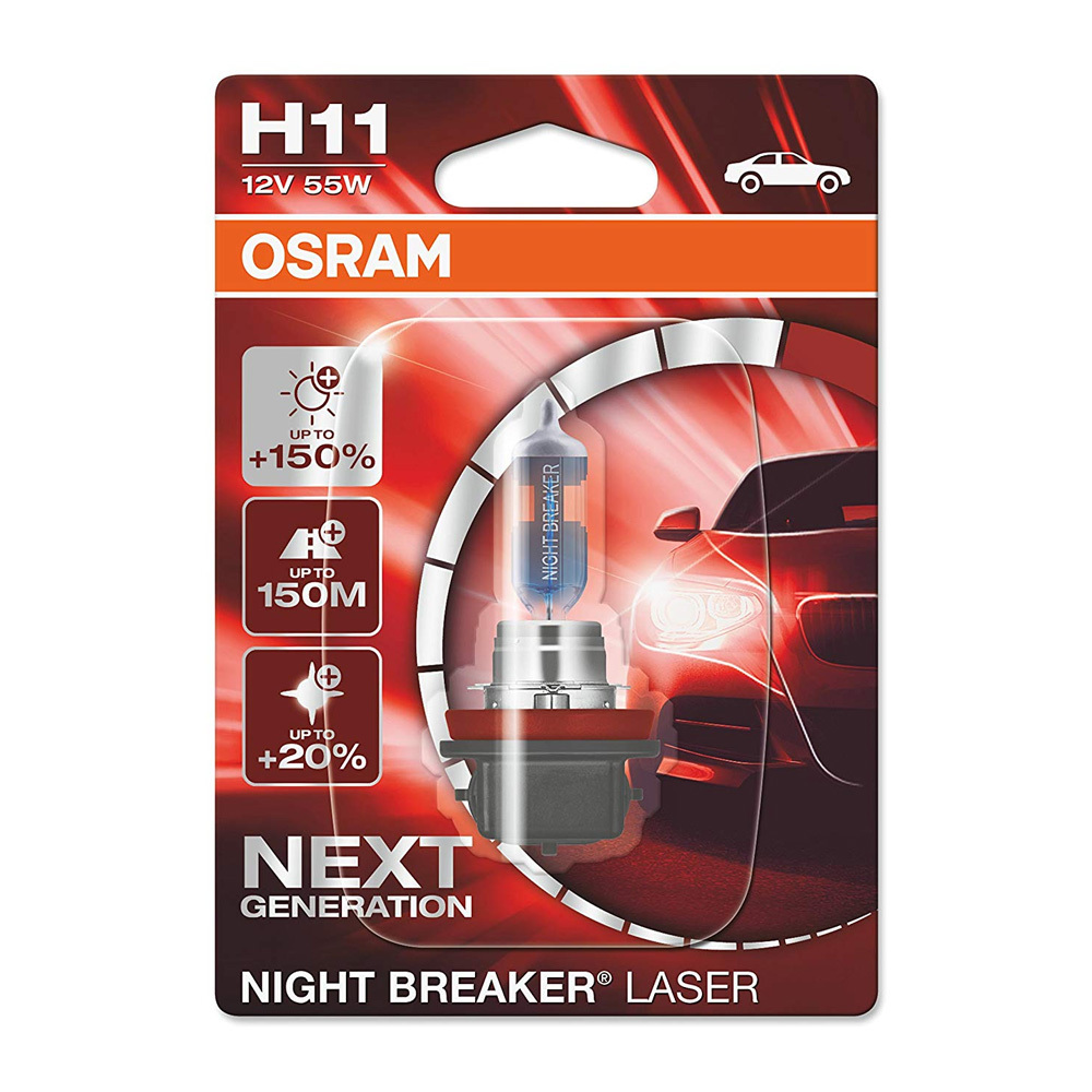 OSRAM | H11 64211 NL-01B | Лампа  NIGHT BREAKER LASER (+150%) 12V 55W 1шт. | превью 1