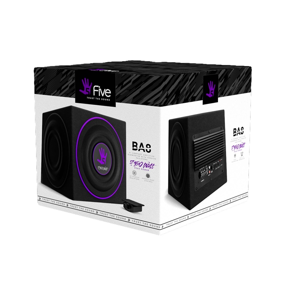 FIVE| BA8 | активный сабвуфер 8"(20 см) с пассивными излучателями 16см*2/корпусной/750Вт/  | 6