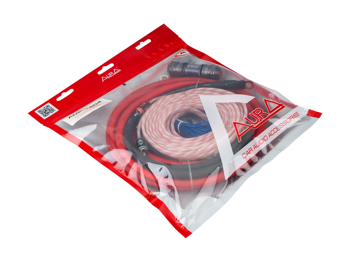 AurA | AMP-1204 | 2 канала, 4Ga (20мм²), держатель MiniANL 80A, RCA, клеммы, шестигранник, пакет | превью 2