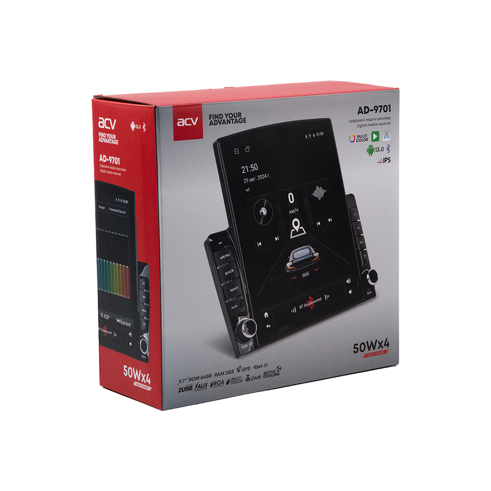 ACV | AD-9701 | Tesla Style/мультимедиа/9.7"/Android 13/ 2*64Гб/GPS/WiFi | 7