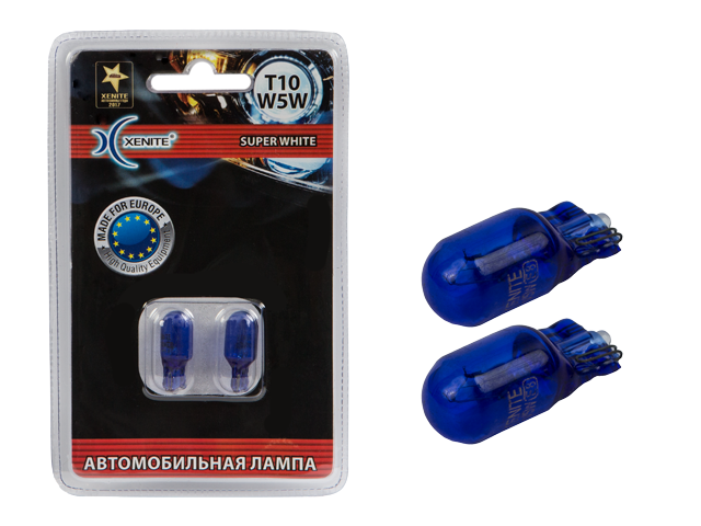 XENITE | T10 W5W Super WHITE | 12V 5W + 30% | упаковка 2шт. превью 1
