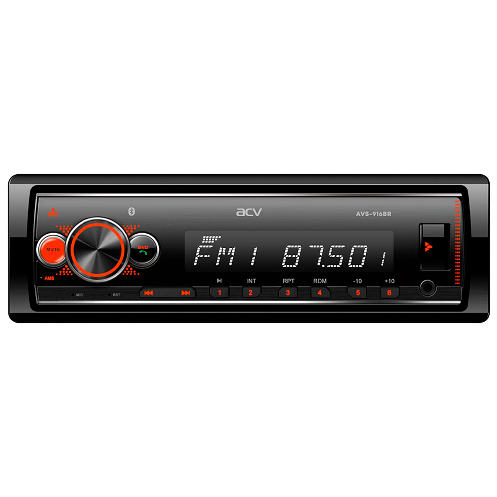 ACV | AVS-916BR | 1din/красная/FM/MP3/USB/BT/SD/FM/4*50/Bluetooth/съемн.панель | превью 1