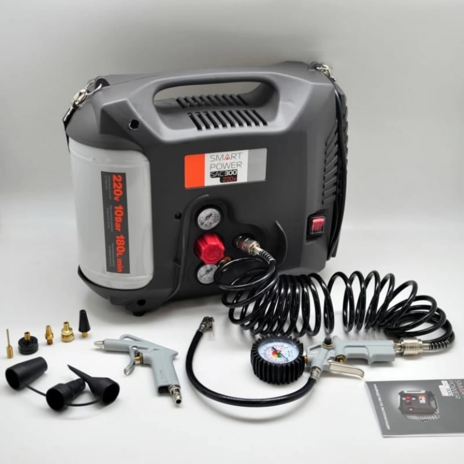 BERKUT |SAC-300| Бытовой компрессор выс. давления 220 Вольт/180 л/мин/10 Бар/ Ресивер 5 л | 3