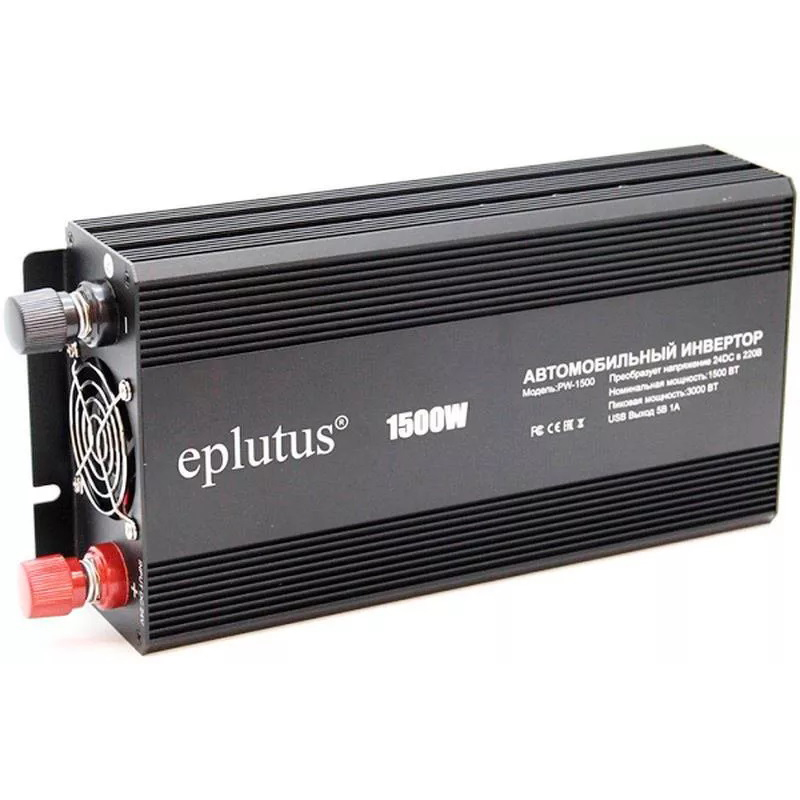 Eplutus | PW-1500 | преобразователь напряжения  Для Грузовиков 24V-220V, 1500 Вт, порт USB | превью 1