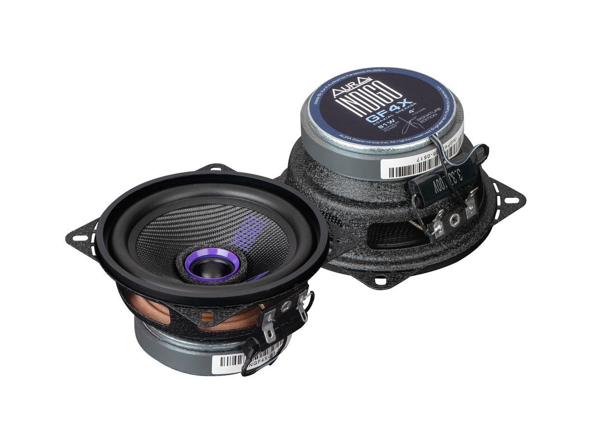 AurA | INDIGO-GF4X | 4" (10cm), GlassFiber, 2-пол., коакс., 41/81w, 80Hz - 20kHz, 83dB, сетки | 1
