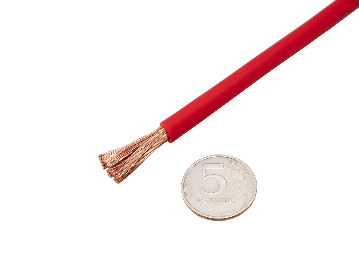 AurA | PCC-514R | 6GA (14мм²) бескислород.медь(OFC), ОПТ КРАТНО 5м; цена за 1 м, красный, БУХТА 50м| превью 2