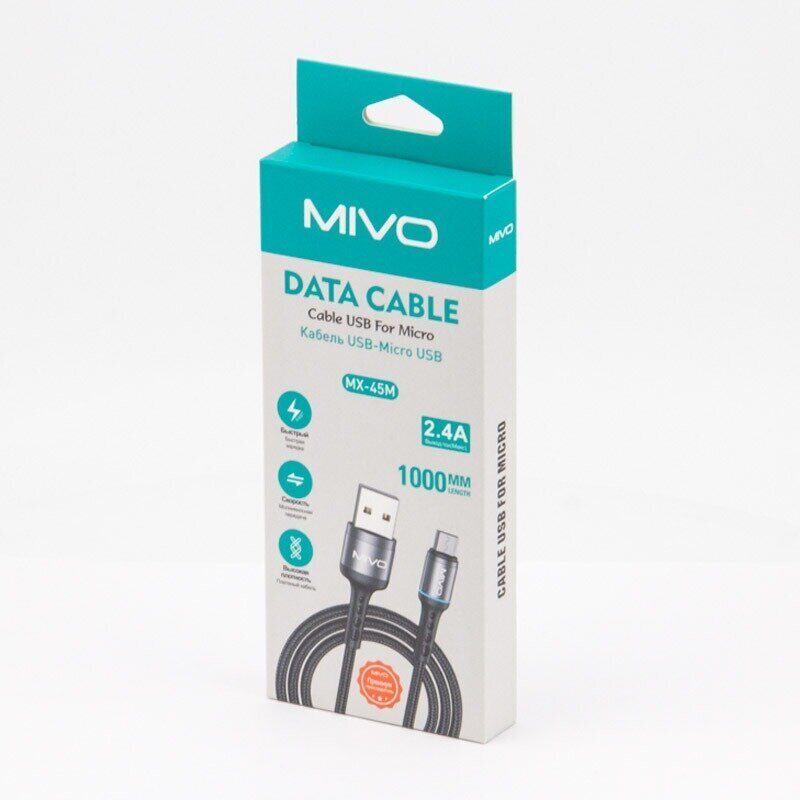 Mivo | MX-45M | Кабель Micro USB - USB 2.4 А  1 м | превью 3