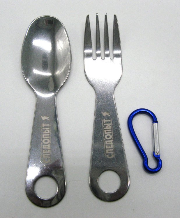 СЛЕДОПЫТ | P-52 | Набор стол. приборов, ложка,вилка на карабине | превью 2