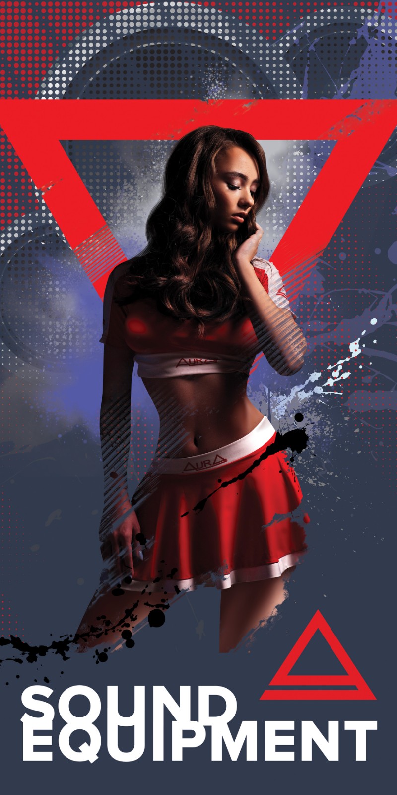 AurA | Баннер "Исчезающая девушка" 80х180см | Х-стенд совместим, с люверсами, вертикальный  | 1