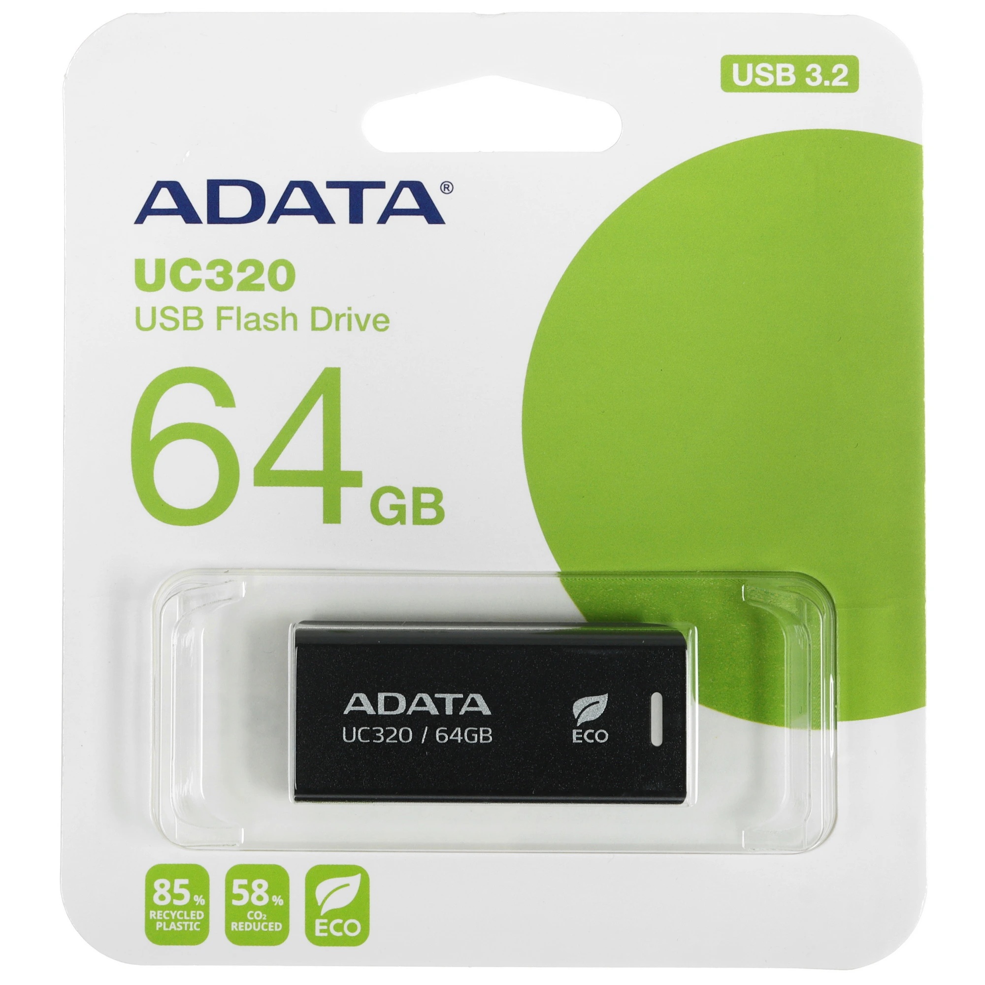 A-Data | 64GB | Модуль памяти USB 3.2 UC320 чёрный| превью 1