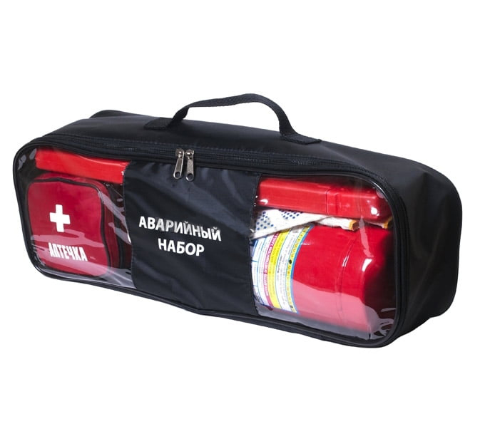 KOTO | НКВ-114|Аварийный набор огнетушитель ОП-2, аптечка ,Знак АвОст, перчатки, черный | 1