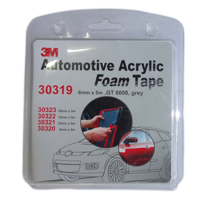 Скотч двусторонний | 3М 30319 | Двухсторонняя акриловая лента 3М GT6008  0,8 мм х 6мм х 5м | превью 1