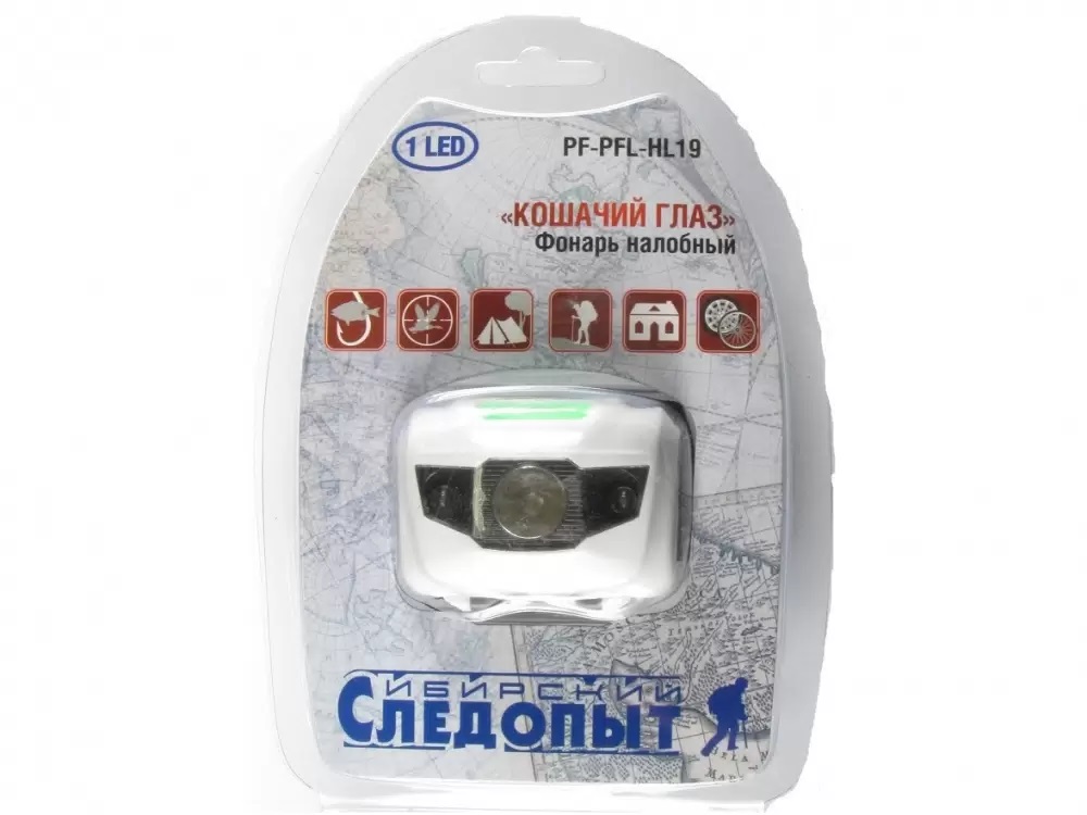 СИБИРСКИЙ СЛЕДОПЫТ | КОШАЧИЙ ГЛАЗ HL-19 | Налобный,1 диод,500 Lm, питание-ААА*3шт.| превью 2