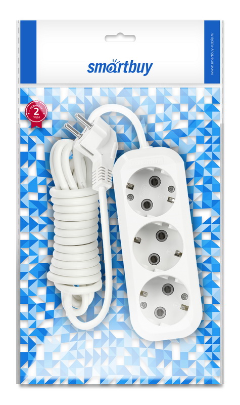 Удлиннитель | Smartbuy | Удлиннитель Smartbuy, 3 гнезда 3 метра 10А/3,6кВт c заземлением ПВС 3х1,0| превью 3