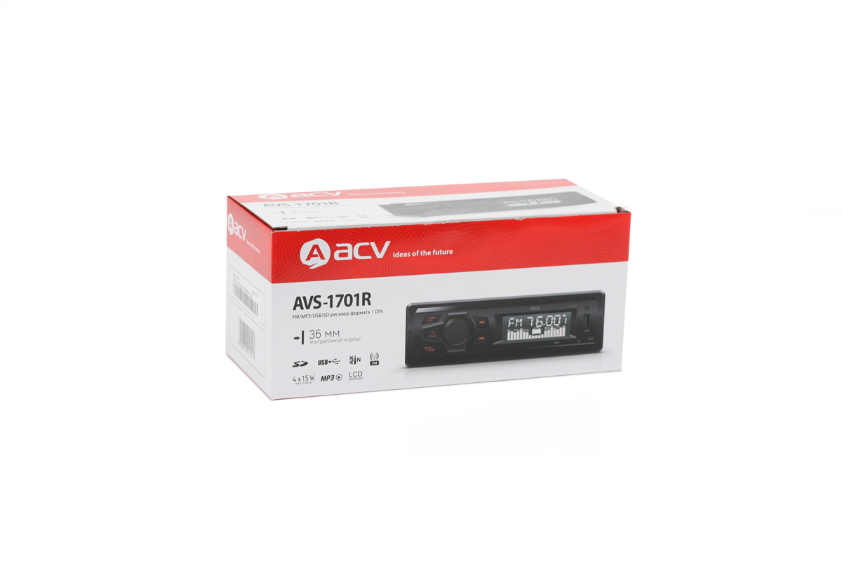 ACV | AVS-1701R | 4*15/USB/SD /FM/AUX ,красная подсветка | 6
