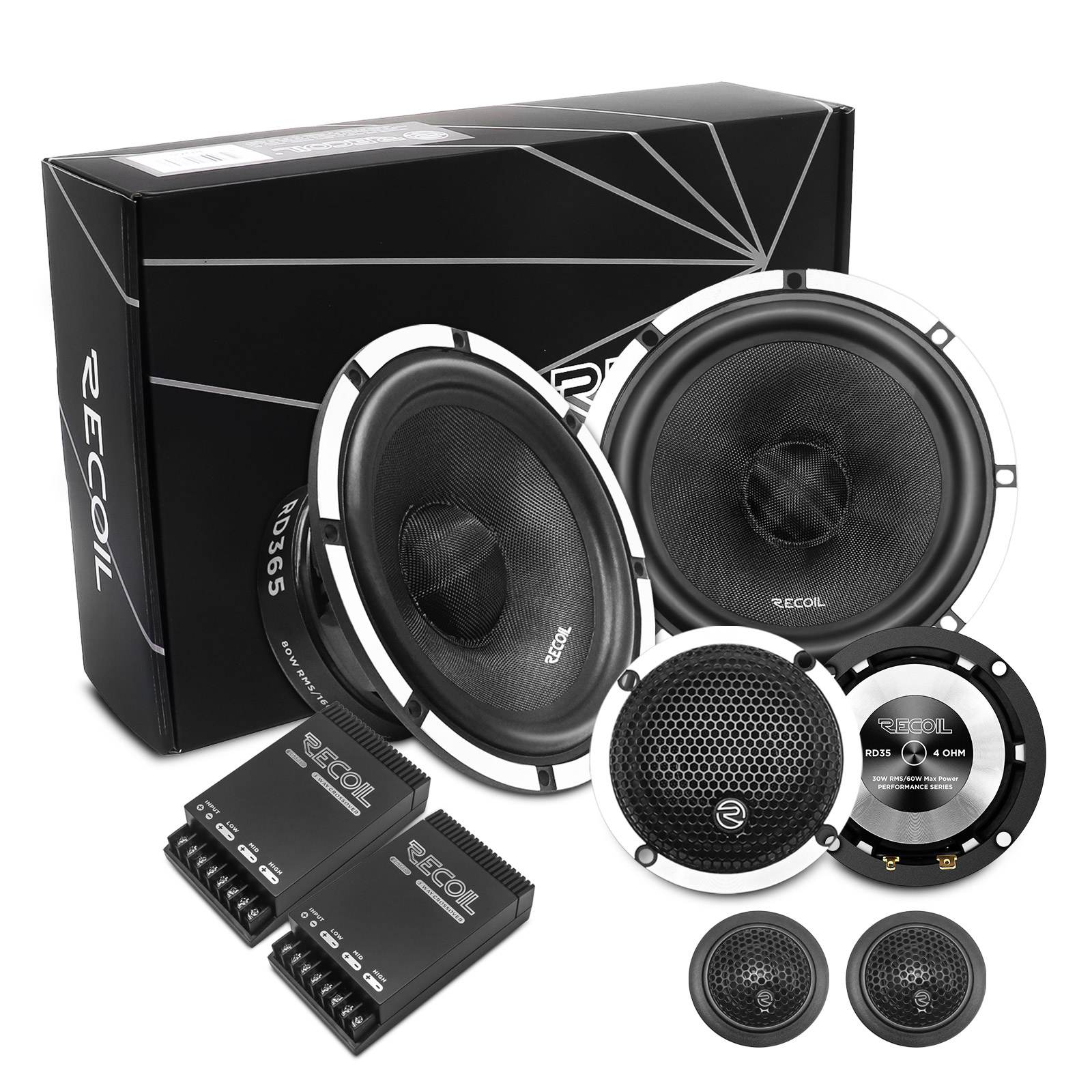 Recoil | RD365 | 3-хпол. комп., 6,5”, 4Ом, 55-22000 Гц,  RMS/Peak - 80W/160W | 7
