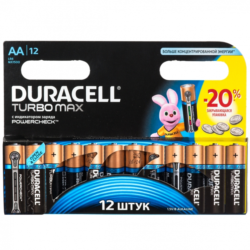 Батарейка | АА LR6-12BL Duracell Turbo| 12 шт. в упаковке | 1
