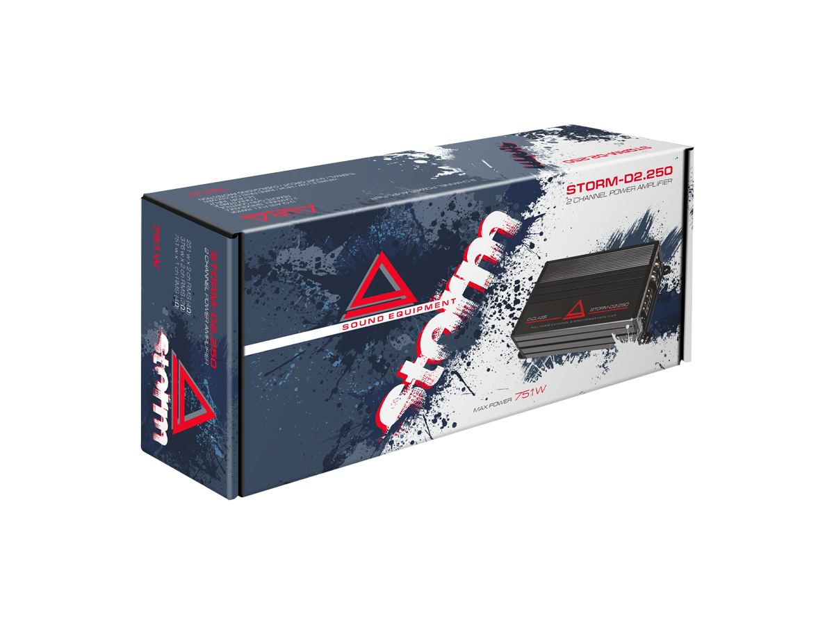 AurA | STORM-D2.250 | 2x250w (4 Ohm), 2x375w (2 Ohm), 1x750w (4 Ohm), Hi-level, LPF/HPF/BPF, ДУ | 6