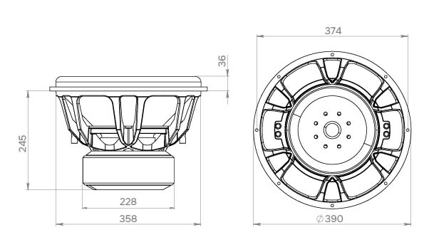 Swat | EXE-15d2 v.3 | 15", 2000 Вт RMS, 2+2 ом | 5