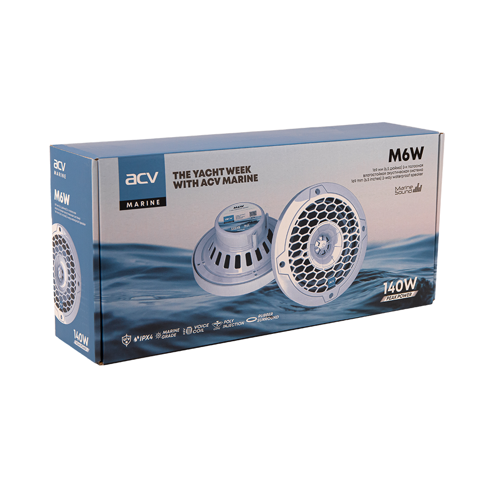 ACV | M6W | 16,5см/100 Вт/2-полосная морская/ белая | 5