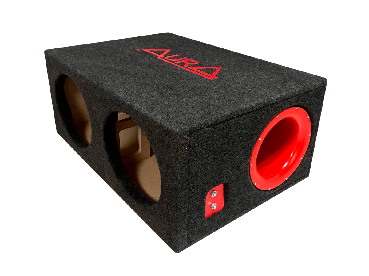AurA | BOX-2X12-115-T200/2 | 2X12" универс. корпус МДФ/карпет, 115 л, Труба 200 мм двойная стенка | превью 1