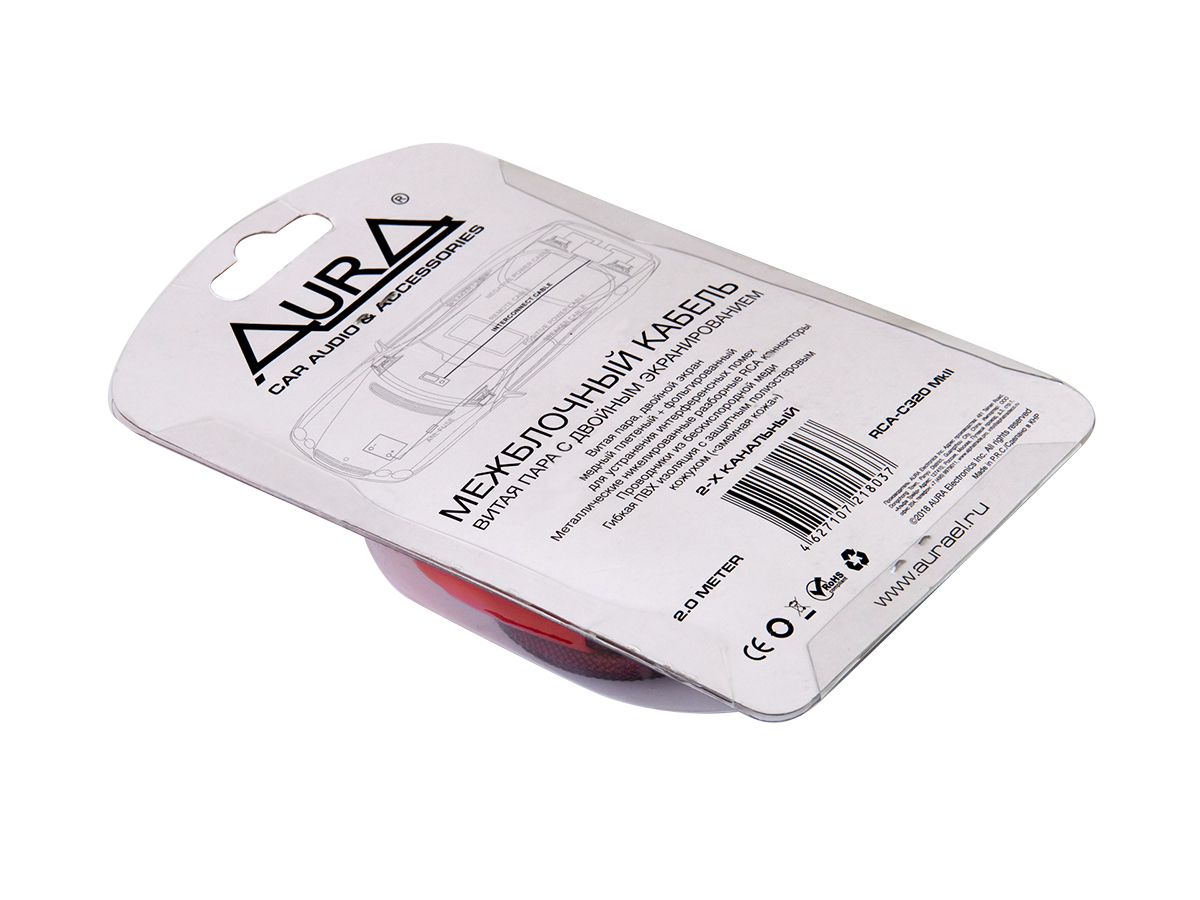 AurA | RCA-C320 MkII | RCA-кабель 2 метра, 2 канала, бескислородная медь (OFC), двойной экран | превью 3