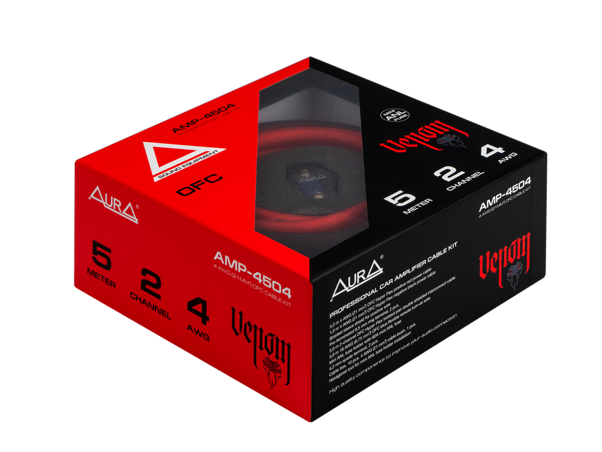 AurA | AMP-4504 | OFC, 2 канала, 4Ga (21мм²), 5 метров, MiniANL 60A, RCA (OFC), шестигранник | превью 1