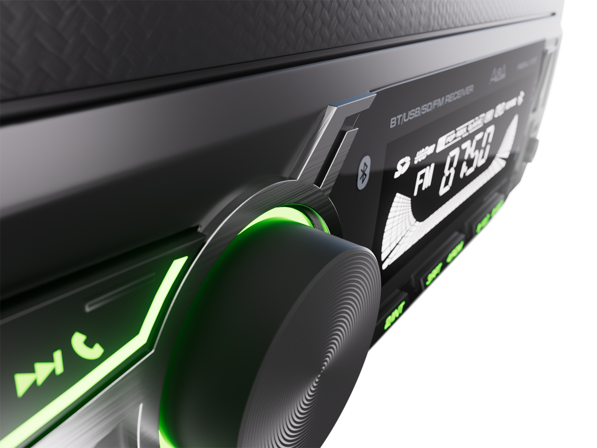 AurA | FIREBALL-101BT | 4x36w, FLAC, 2xUSB/BT, APP, 1 пара RCA, зеленая подсветка | 4