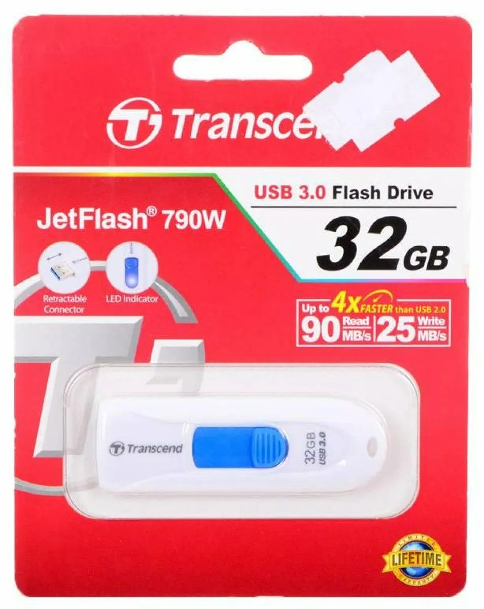 Transcend | 32GB | Модуль памяти USB 3.0 Transcend  JetFlash 790  белый| превью 1