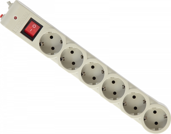 Defender | DFS605 | Сетевой фильтр Defender  1.8m / 6 розеток| превью 1