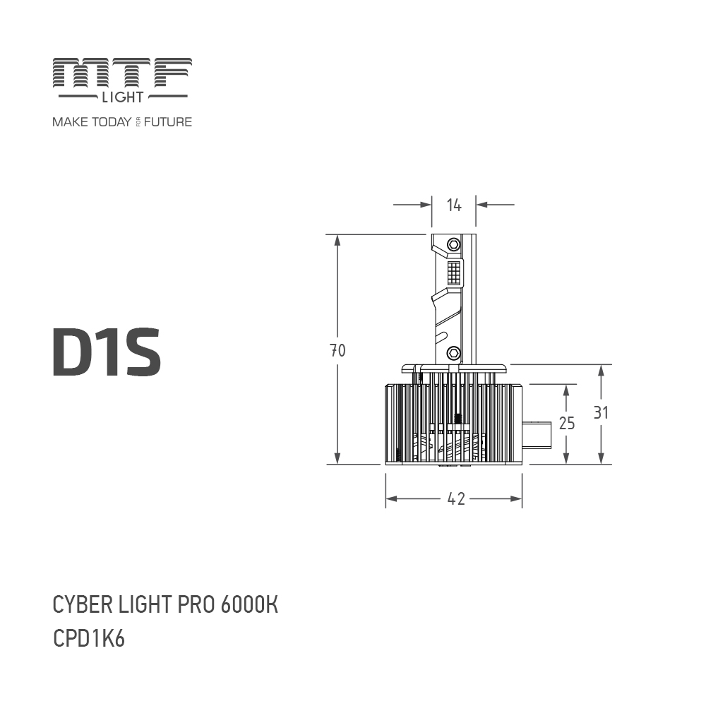 MTF | CPD1K6 | Cyber Light ProСветодиодные лампы D1S 85V 6000K к-т 2 штуки  | 5