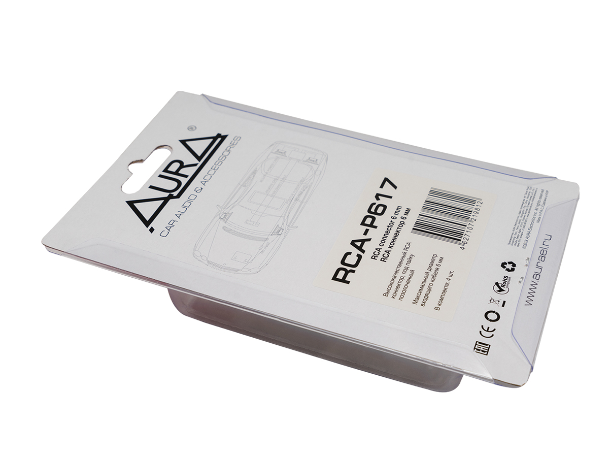 AurA | RCA-P617 | RCA - коннектор для кабеля до 6 мм, 4шт., блистер | превью 3
