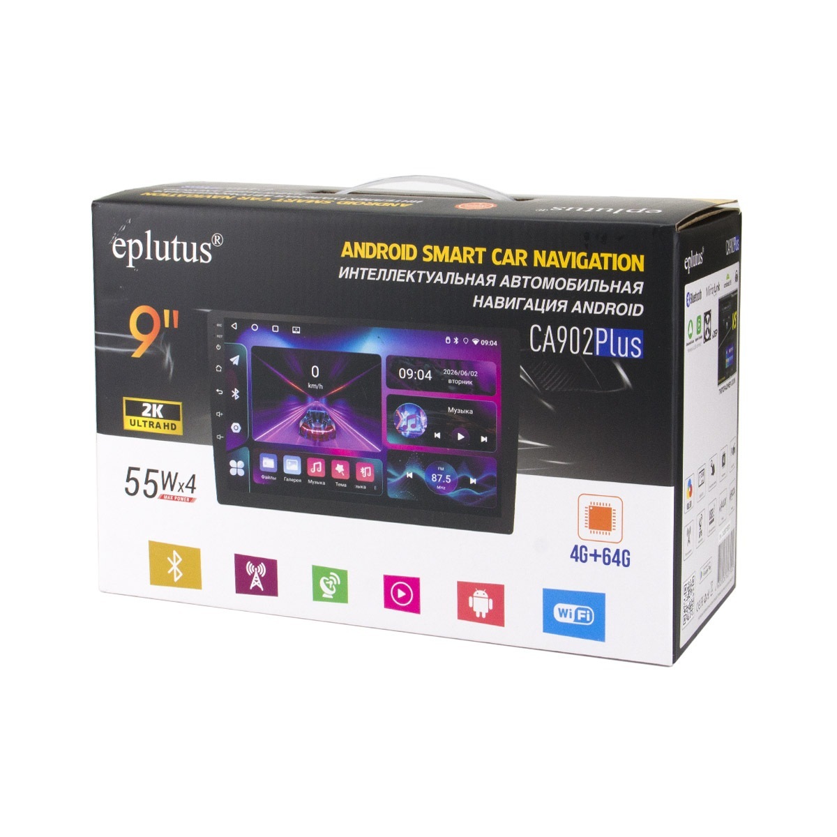 Eplutus| CA902 PLUS | 9", ANDROID 12, 4-64ГБ 2xUSB. BT, Wi-Fi, GPS, AUX | превью 2